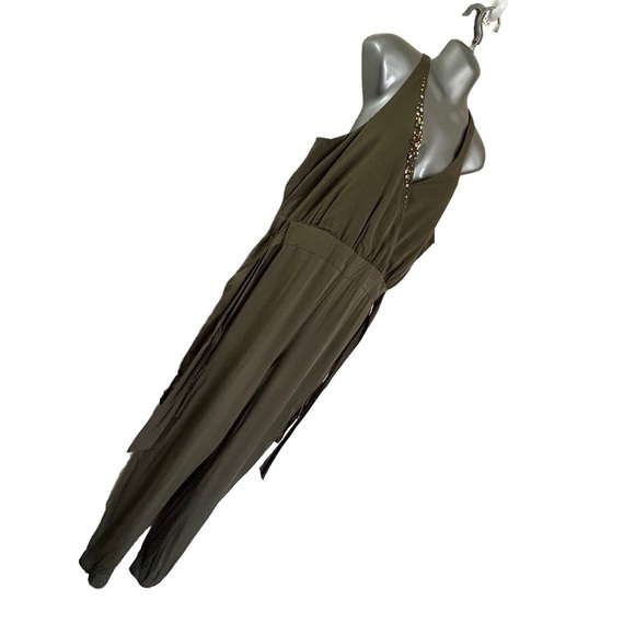 Venus Halter Jewel V-Neck Jumpsuit Pockets Tie Waist • NWOT • Size: XL - Picture 1 of 14